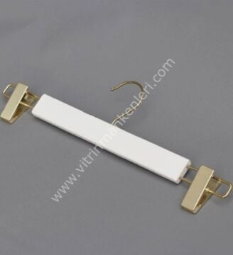 Plastik Beyaz Lüks Etek Pantolon Gold Askısı (100 Adet)