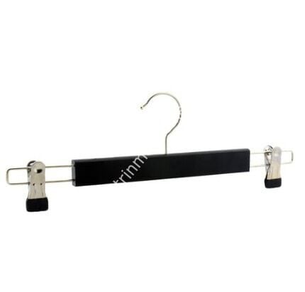 Plastik Siyah Lüks Etek Pantolon Krom Askısı (100 Adet)