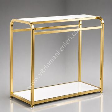 OVAL BÜKÜMLÜ ÇİFTLİ ASKILIK STANDI GOLD KAPLAMA