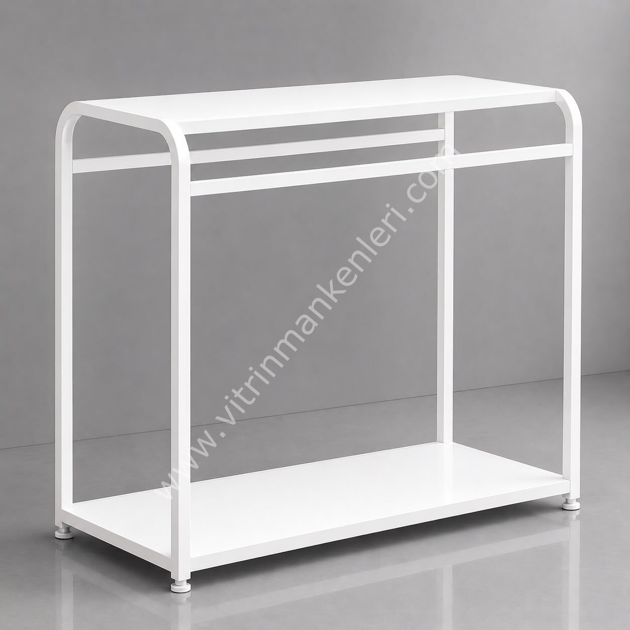 OVAL BÜKÜMLÜ ÇİFTLİ ASKILIK STANDI BEYAZ