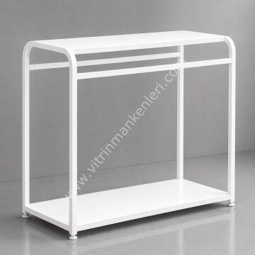 OVAL BÜKÜMLÜ ÇİFTLİ ASKILIK STANDI BEYAZ
