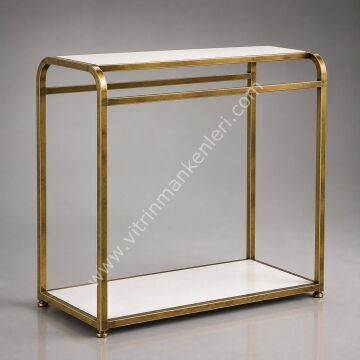 OVAL BÜKÜMLÜ ÇİFTLİ ASKILIK STANDI GOLD ESKİTME