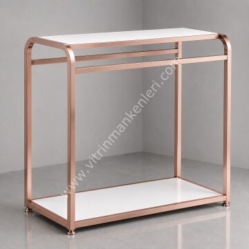 OVAL BÜKÜMLÜ ÇİFTLİ ASKILIK STANDI ROSE GOLD