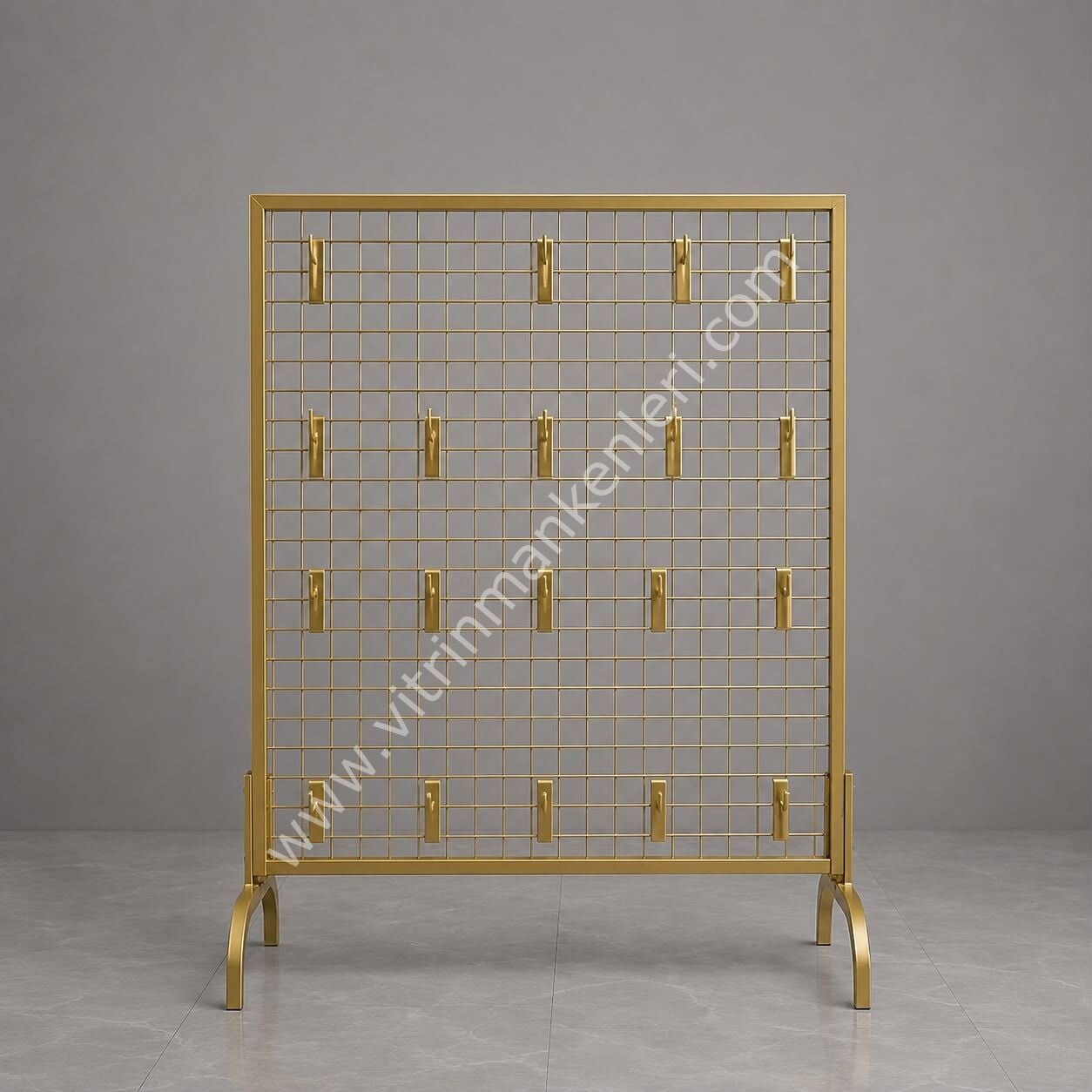AYAKLI TEL PANO 80X100 CM GOLD RENK 4X4 SIK TELLİ 20 ADET 15 CM KANCA DAHİL GOLD STATİK BOYA