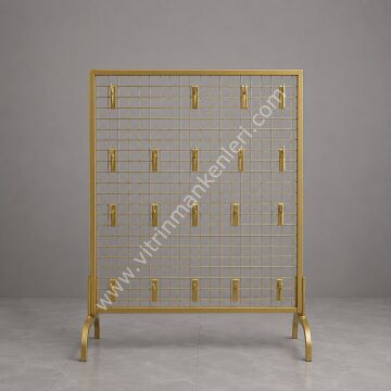 AYAKLI TEL PANO 80X100 CM GOLD RENK 4X4 SIK TELLİ 20 ADET 15 CM KANCA DAHİL GOLD STATİK BOYA