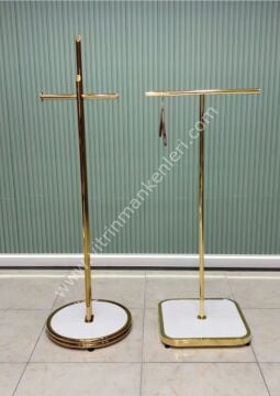 GOLD KAPLAMA DAYANIKLI İKİLİ ÖZEL ORTA STAND ASKILIK İMD VİTRİN DEKORASYON