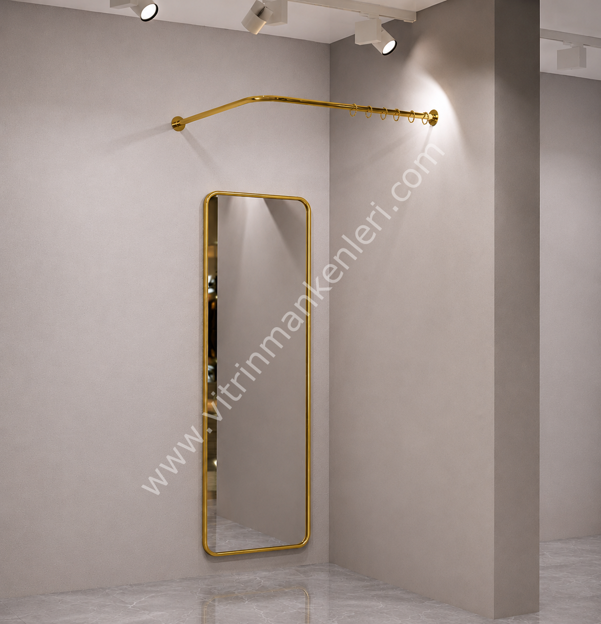 PERDE KABİN DEMİRİ GOLD KAPLAMA