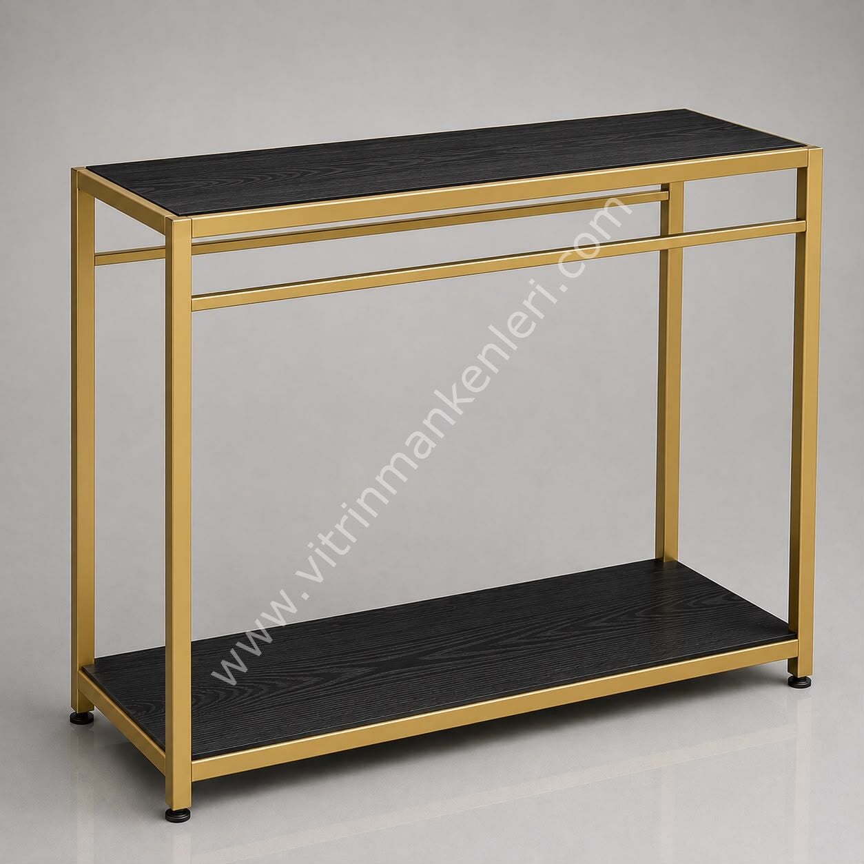 Butik Çiftli Askılık Mağaza Standı Askılık GOLD STATİK BOYA - SİYAH