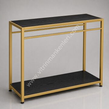 Butik Çiftli Askılık Mağaza Standı Askılık GOLD STATİK BOYA - SİYAH