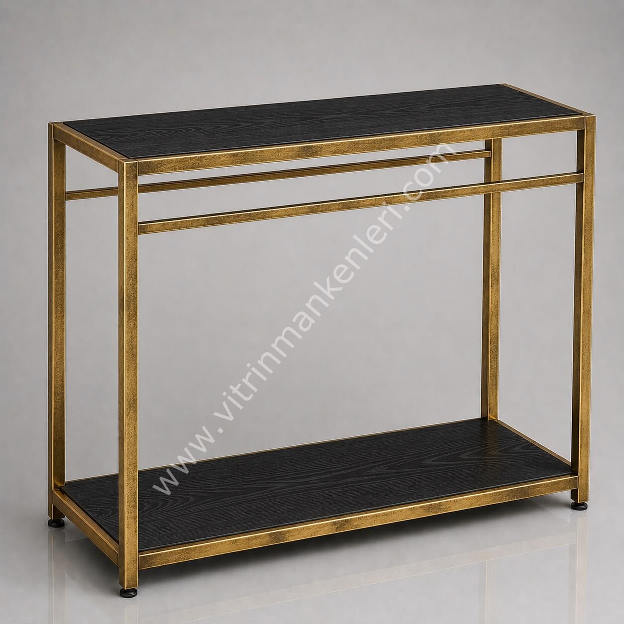 Butik Çiftli Askılık Mağaza Standı Askılık GOLD ESKİTME - SİYAH