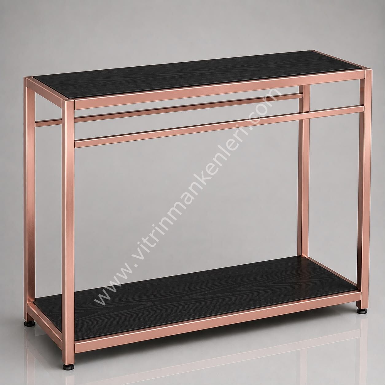 Butik Çiftli Askılık Mağaza Standı Askılık ROSE GOLD - SİYAH