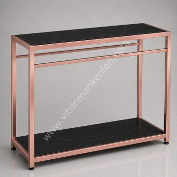 Butik Çiftli Askılık Mağaza Standı Askılık ROSE GOLD - SİYAH