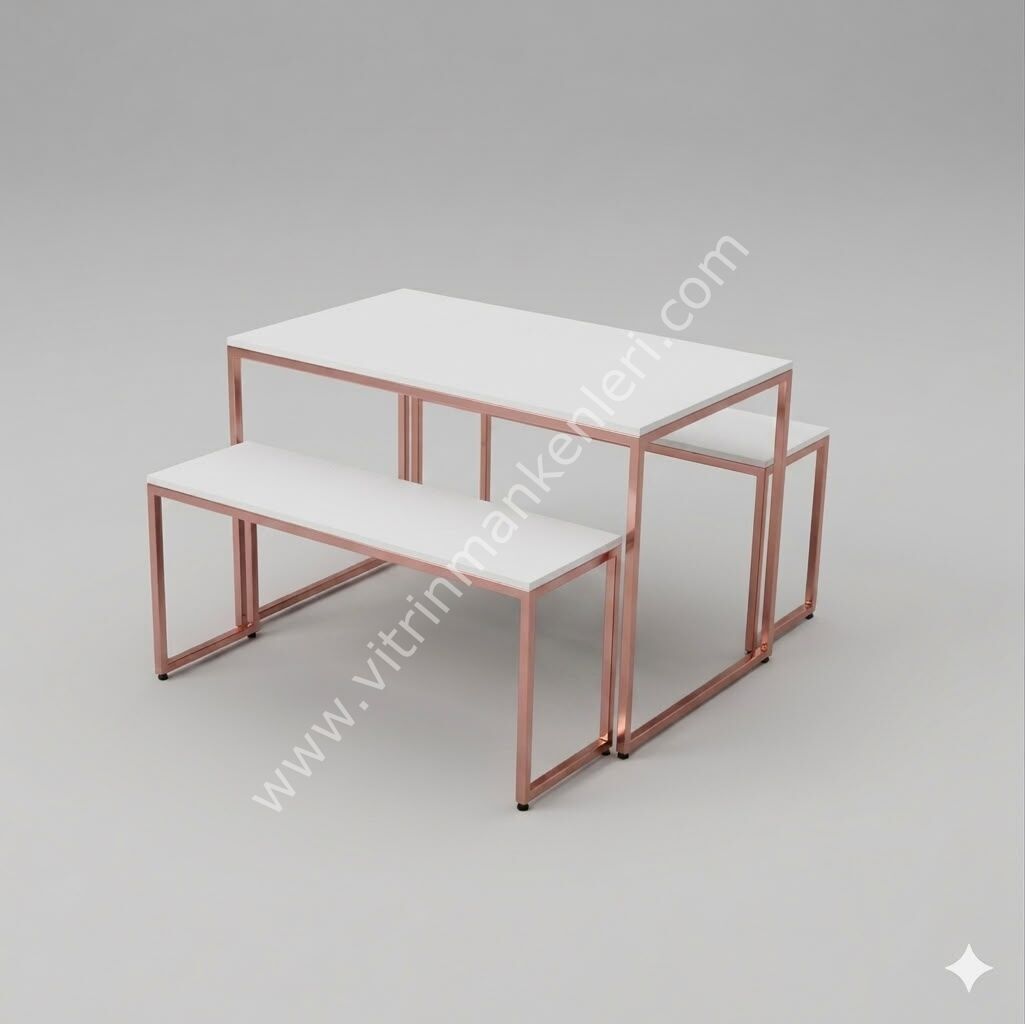 Katlama Masası ROSE GOLD - BEYAZ