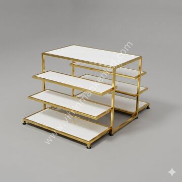 Katlama Masası GOLD KAPLAMA - BEYAZ
