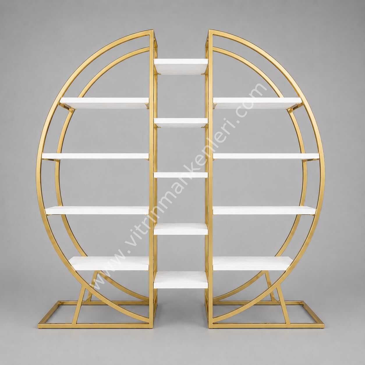 OVAL VİTRİN STANDI GOLD STATİK BOYA