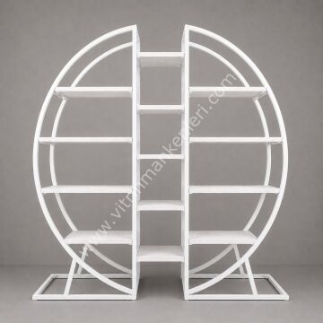 OVAL VİTRİN STANDI BEYAZ