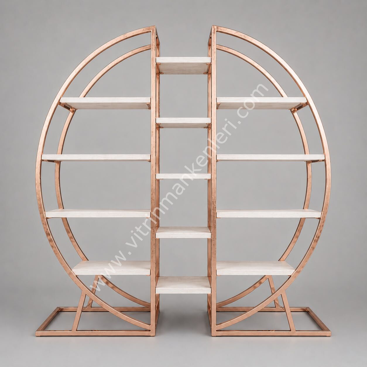 OVAL VİTRİN STANDI ROSE GOLD