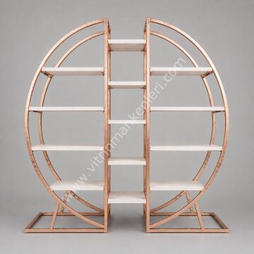 OVAL VİTRİN STANDI ROSE GOLD