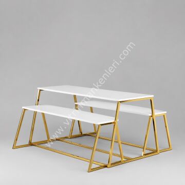 Masa GOLD KAPLAMA - BEYAZ