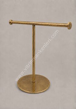 Metal T kolye askısı Takı Düzenleyici Takı Askısı Takı Standı TeSbih Askısı Bileklik Askısı GOLD ESKİTME