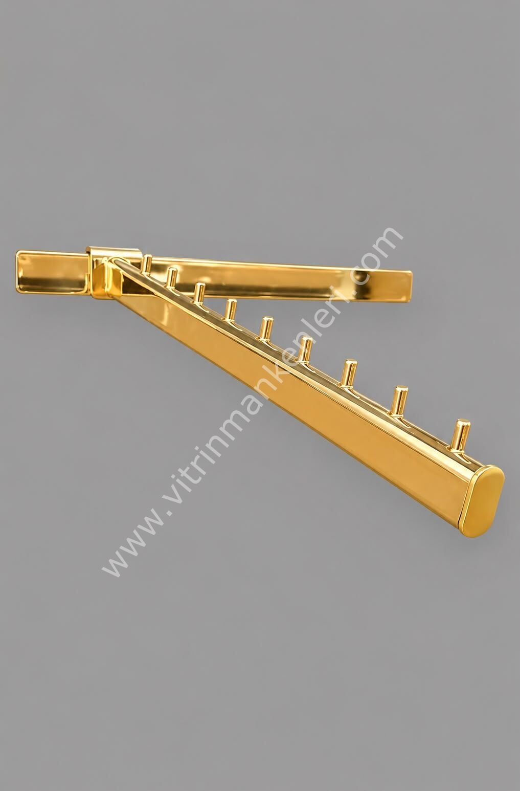 6 Adet 20x30 Kare Traverse Geçme Eğimli Baston Raf Dekoratif Baston(PİMLİ) GOLD KAPLAMA