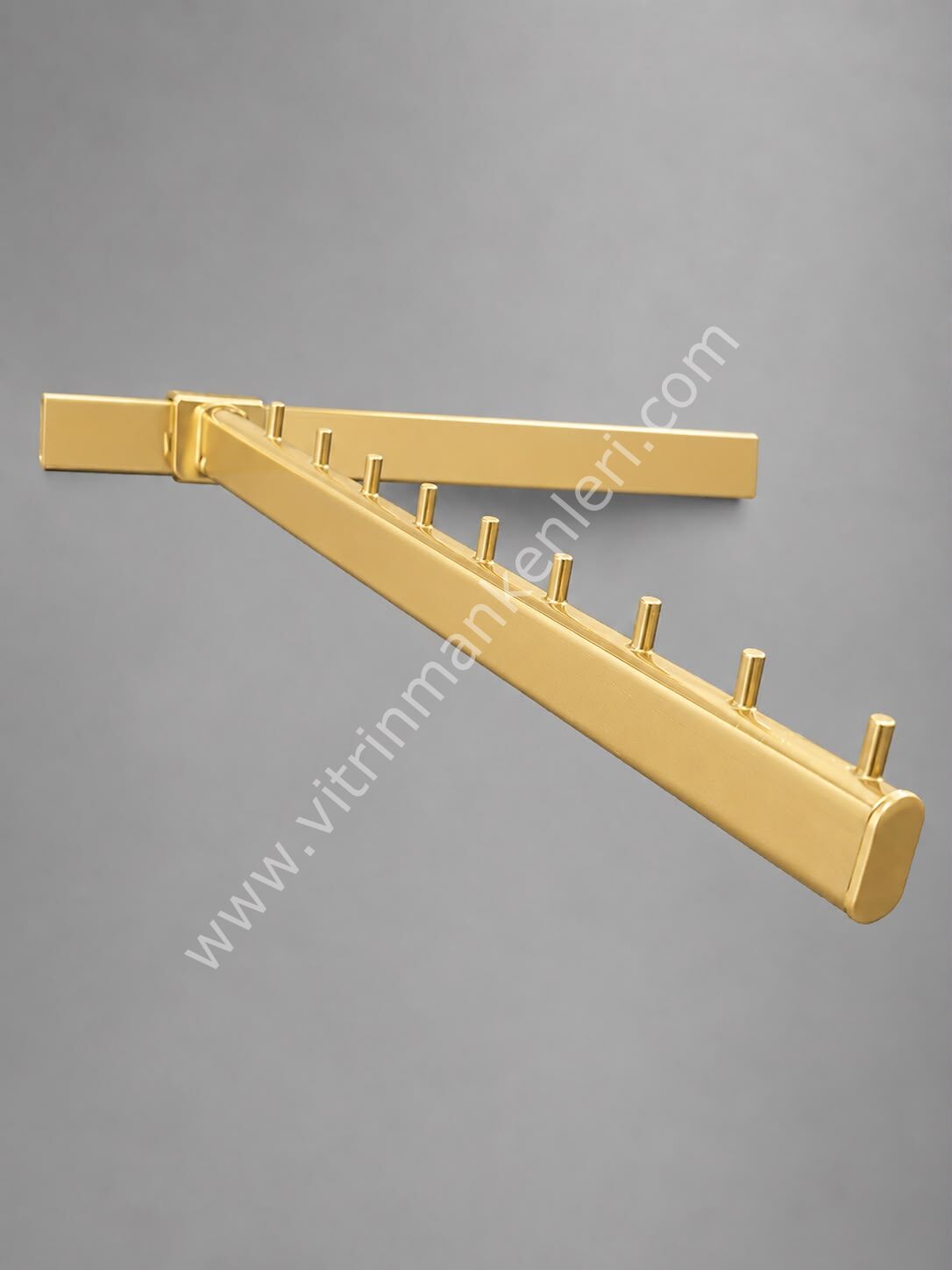 6 Adet 20x30 Kare Traverse Geçme Eğimli Baston Raf Dekoratif Baston(PİMLİ) GOLD STATİK BOYA
