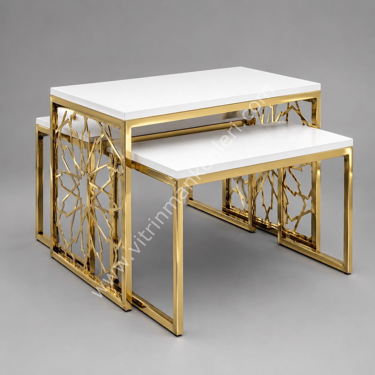 Orta Stand GOLD KAPLAMA - BEYAZ