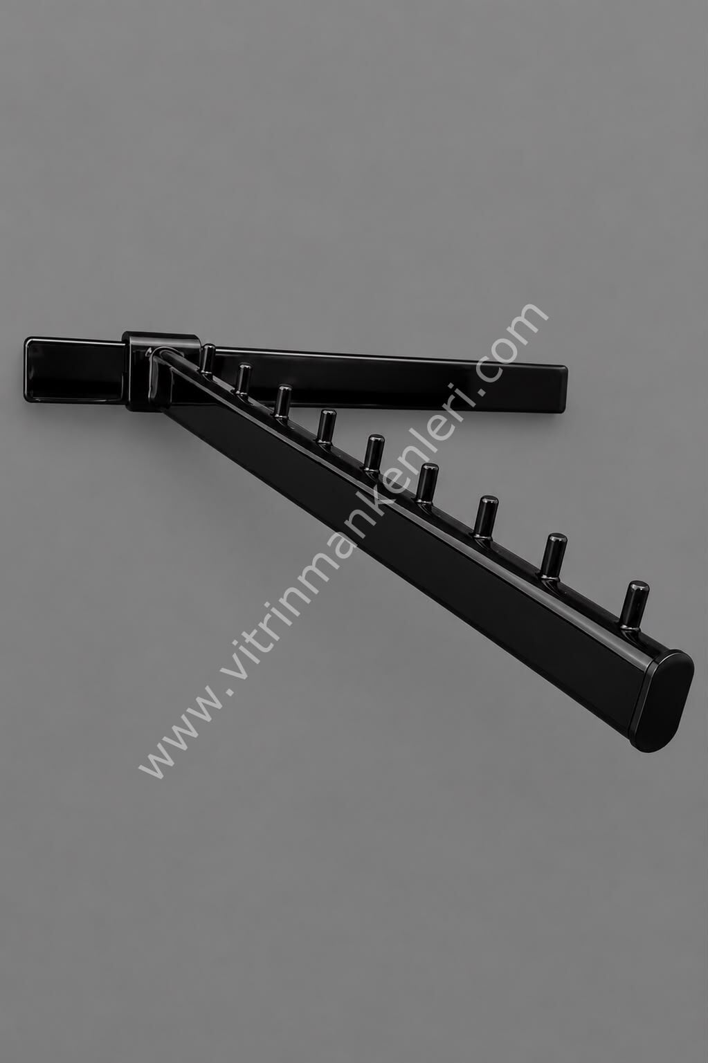 6 Adet 20x30 Kare Traverse Geçme Eğimli Baston Raf Dekoratif Baston(PİMLİ) SİYAH