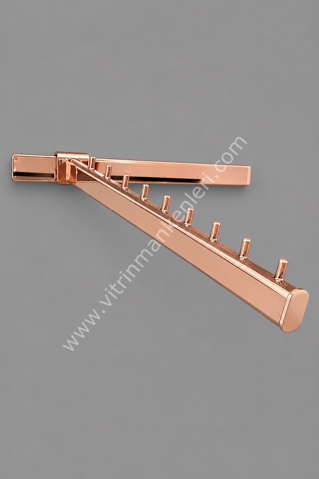 6 Adet 20x30 Kare Traverse Geçme Eğimli Baston Raf Dekoratif Baston(PİMLİ) ROSE GOLD