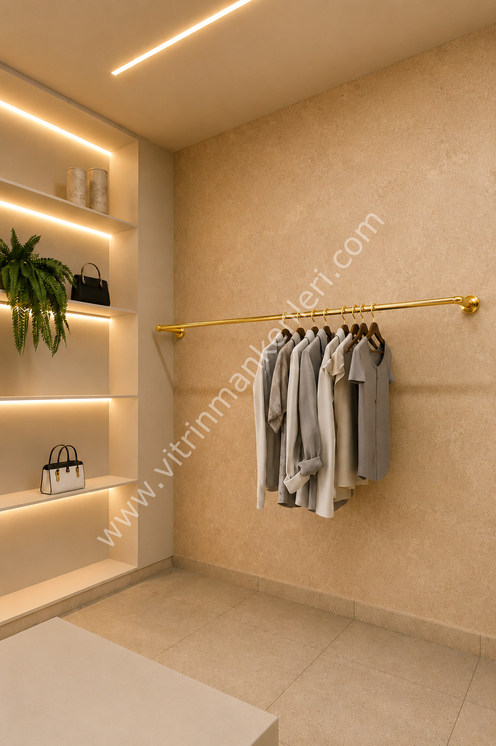 100 CM DUVARA MONTE ASKILIK KOLAY KURULUM GOLD KAPLAMA