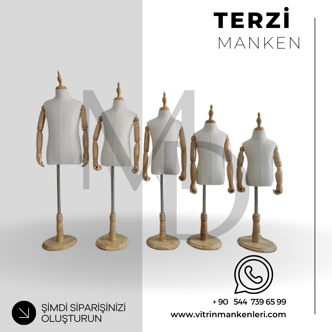 AHŞAP KOLLU ÇOÇUK Terzi Manken