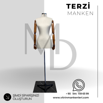 KUKLA AHŞAP KOLLU TERZİ MANKENİ
