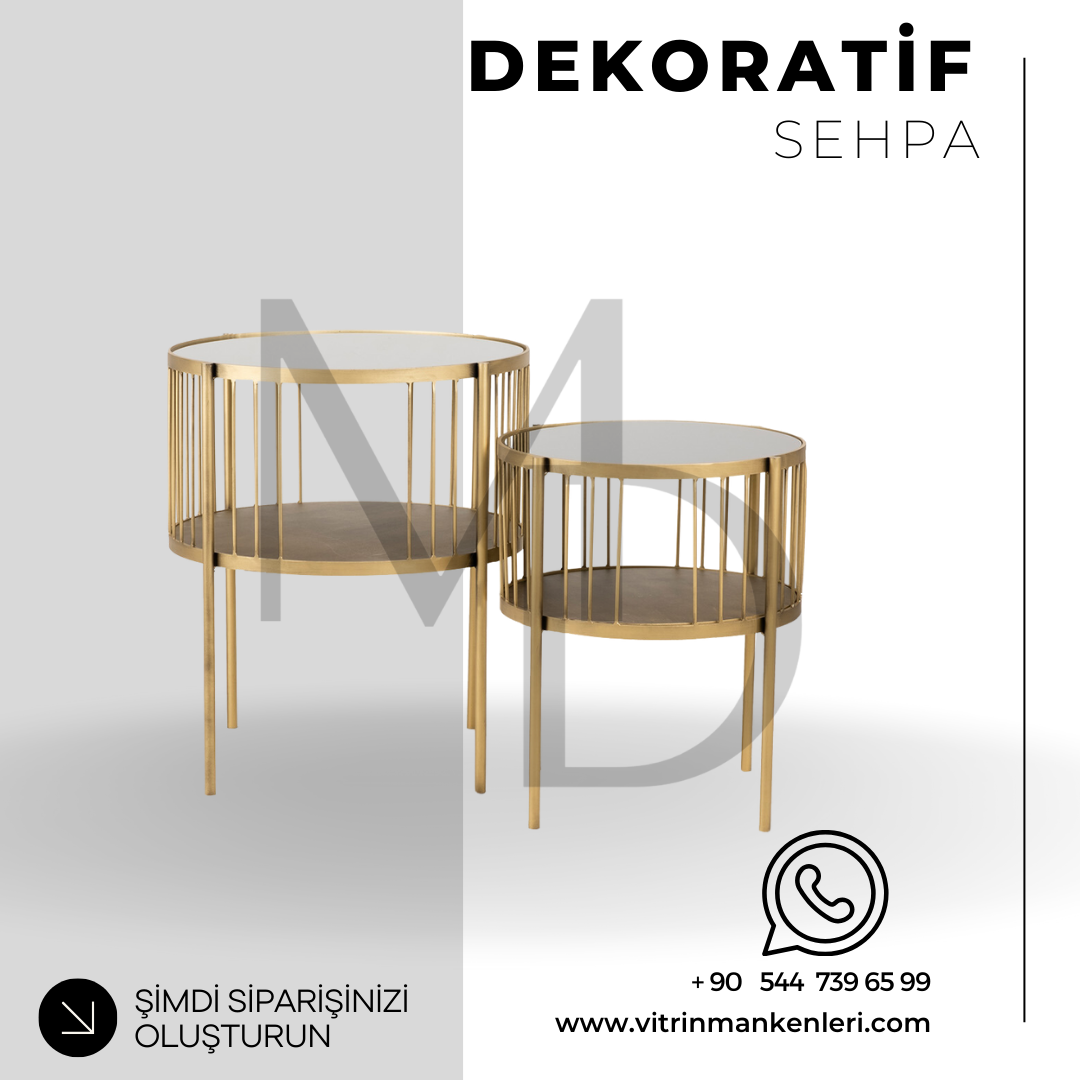 DEKORATİF SEHPA GOLD